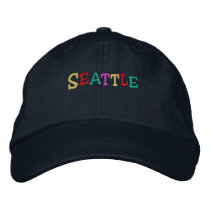 Namedrop Nation_Seattle Multi-colored embroidered hats by FUNauticals Namedrop Nation_Seattle Multi-colored embroidered hats
