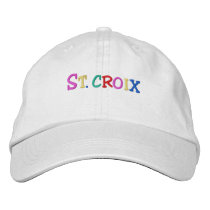 Namedrop Nation_St. Croix multi-colored embroidered hats by FUNauticals Namedrop Nation_St. Croix multi-colored embroidered hats