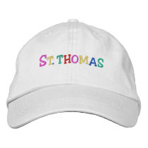 Namedrop Nation_St. Thomas multi-colored embroidered hats by FUNauticals Namedrop Nation_St. Thomas multi-colored embroidered hats