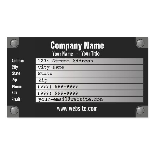 nameplate business card templates (front side)