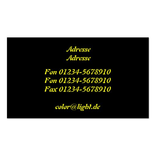 Nameplate yellow business card templates (back side)