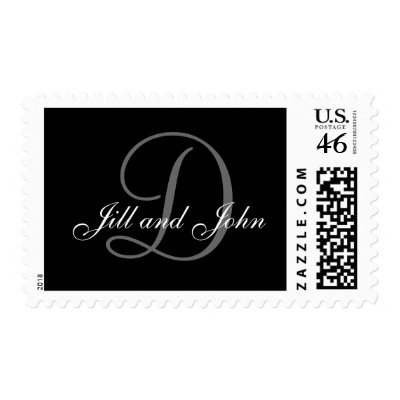 Names and Initial D Monogram Stamp Black and Grey