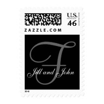 Names and Initial F Monogram Stamp Black and Grey
