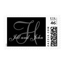 Names and Initial H Monogram Stamp Black and Grey