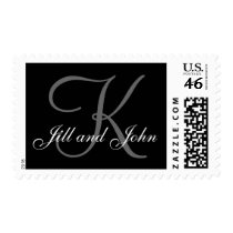 Names and Initial K Monogram Stamp Black and Grey