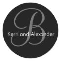 Names and Initial Monogram B Sticker Black & White by monogramgallery Names and Initial Monogram B Sticker Black & White