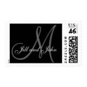 Names and Initial Monogram Stamp Black and Grey