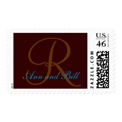 Names and Initial Monogram Stamp Brown Medium