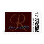 Names and Initial Monogram Stamp Brown Medium