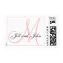 Names and Initial Monogram Stamp Pink White stamp