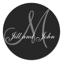 Names and Initial Monogram Sticker Black and Grey by monogramgallery Names and Initial Monogram Sticker Black and Grey