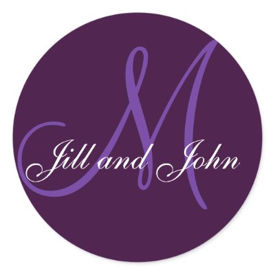 Names and Initial Monogram Sticker Lilac by monogramgallery