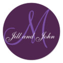 Names and Initial Monogram Sticker Lilac