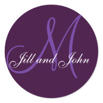 Names and Initial Monogram Sticker Lilac by monogramgallery Names and Initial Monogram Sticker Lilac