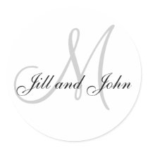 Names and Initial Monogram Sticker White and Black by monogramgallery Names and Initial Monogram Sticker White and Black