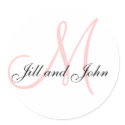 Names and Initial Monogram Sticker White Pink by monogramgallery Names and Initial Monogram Sticker White Pink