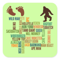 Names For Bigfoot Square Sticker