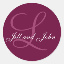 Names Initial Monogram L Wedding Favor Stickers
