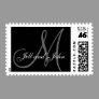 Names Initial Monogram Wedding Postage Black Grey Names Initial Monogram Wedding Postage Black Grey