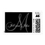 Names Initial Monogram Wedding Postage Black Grey