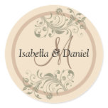 Names Monogram Bride Groom Wedding Gift Stickers
