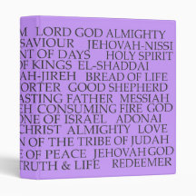 Names of God (grape) 3 Ring Binder