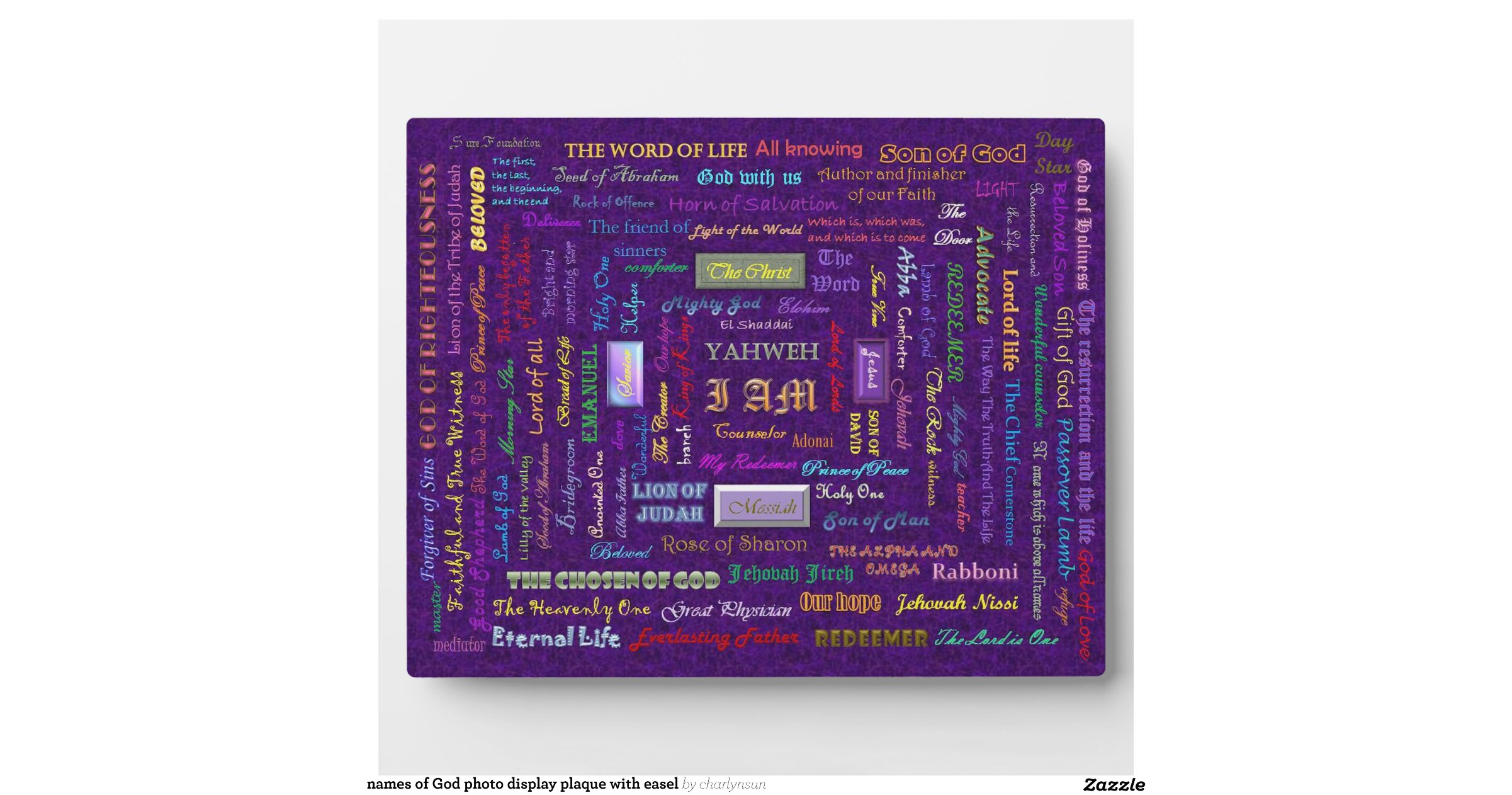 names_of_god_photo_display_plaque_with_easel