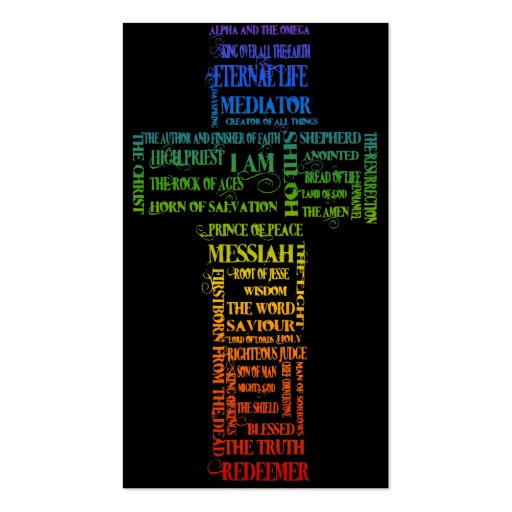 Names of Jesus/ Eph 2: 1-10 Gospel tract Business Card Templates (front side)