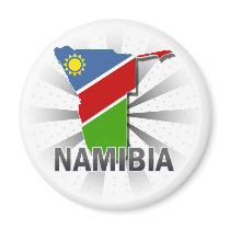 Namibia Flag Map 2.0 Refrigerator Magnets