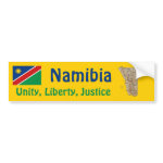 Namibia Flag Map Text Bumper Sticker