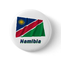 Namibia Waving Flag with Name Pinback Button