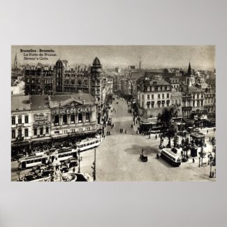 Namur's Gate Brussels Belgium Vintage 1932 Poster