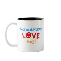 Nana and Papa Love Me mugs