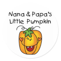 Nana and Papa's Little Pumpkin T-shirts stickers by halloweengifts Nana and Papa's Little Pumpkin T-shirts stickers