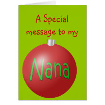 Nana Christmas ornament card
