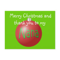 Nana Christmas ornament postcard