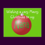 Nana Christmas ornament postcard