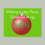 Nana Christmas ornament postcard