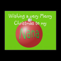 Nana Christmas ornament postcard