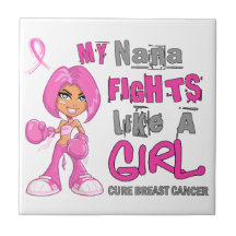Nana Fights Like Girl Breast Cancer 42.9.png Ceramic Tiles