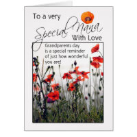 Nana, Grandparents Day Card - Wild Poppies