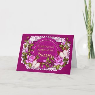 Nana, Mother's Day Greeting Card With Lace Effect card