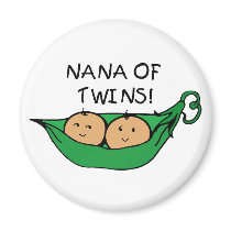 Nana of Twins Pod Fridge Magnets