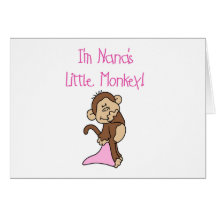 Nana's Monkey - Pink T-shirts and Gifts Greeting Cards