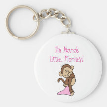 Nana's Monkey - Pink T-shirts and Gifts Keychains