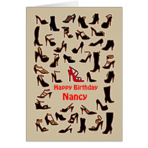 Nancy Shoes Happy Birthday Card