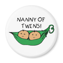 Nanny of Twins Pod Fridge Magnet