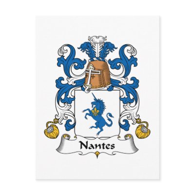 Nantes Family Crest Postcard by coatsofarms