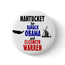 Nantucket for Obama and Warren 2012 Pinback Buttons