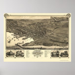 Nantucket, MA Panoramic Map - 1881 Posters